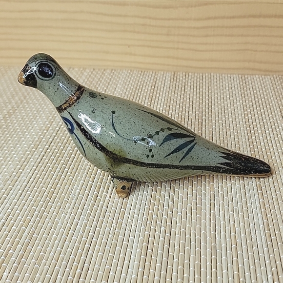 Vintage Tonala Clay Mexican Folk Art Pottery Tall Pheasant Bird - Picture 2 of 12